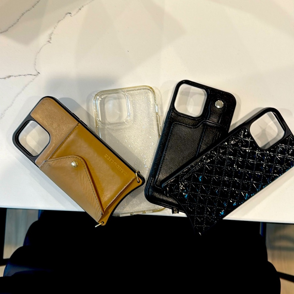 iPhone 13 Pro Max Bundle - 2 Bandolier Cases, 1 Clear Case, 1 Black Leather case